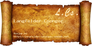 Langfelder Csongor névjegykártya